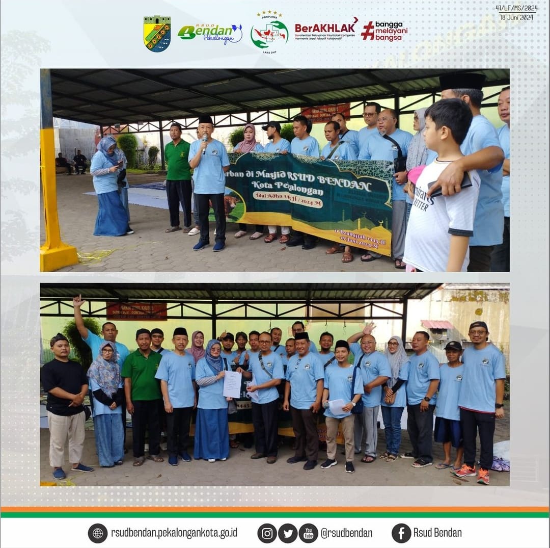 KEGIATAN SHOLAT IDUL ADHA DAN PENYEMBELIHAN HERWAN QURBAN DI RSUD BENDAN KOTA PEKALONGAN