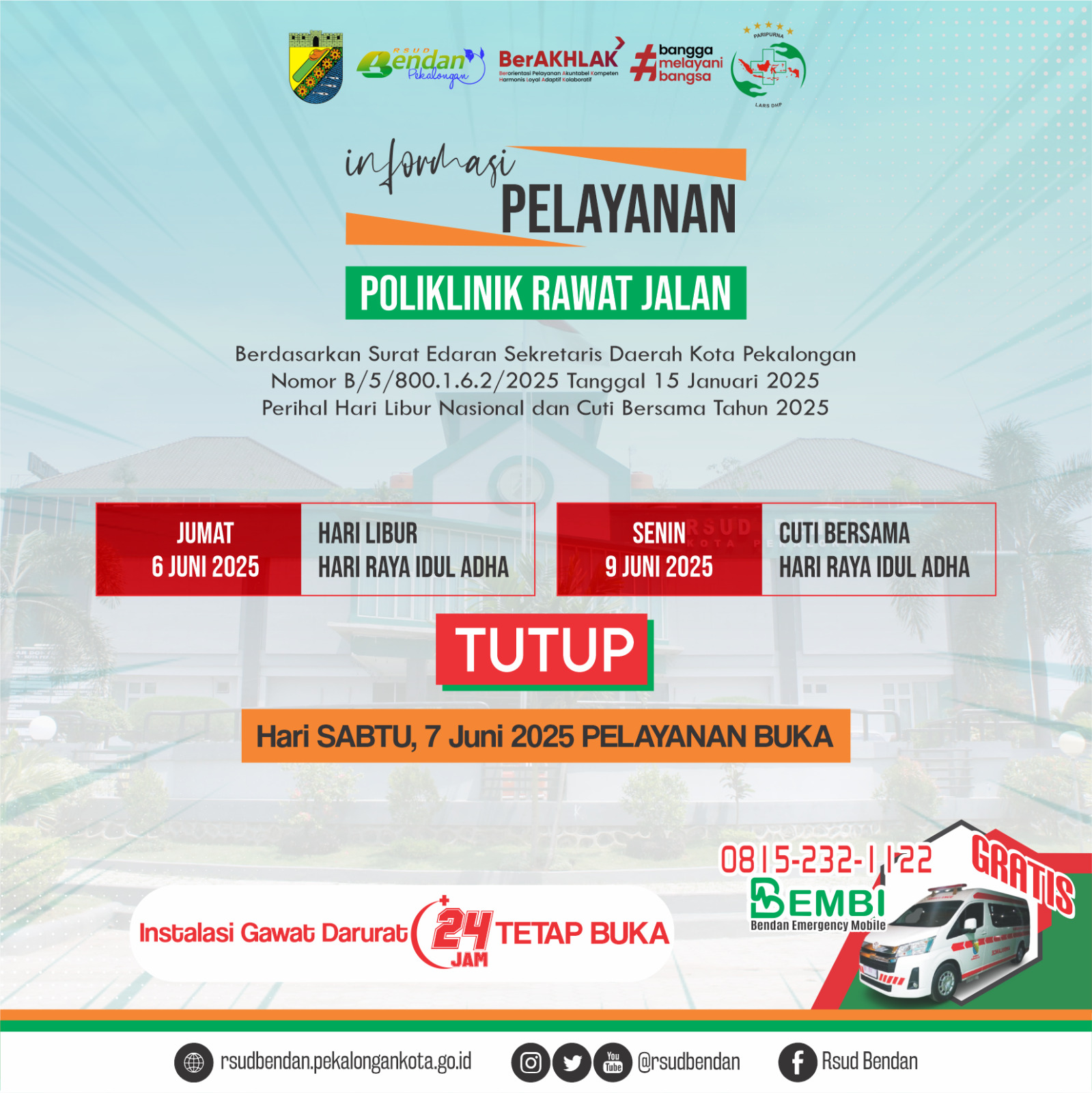 PELAYANAN POLIKLINIK RAWAT JALAN RSUD BENDAN KOTA PEKALONGAN