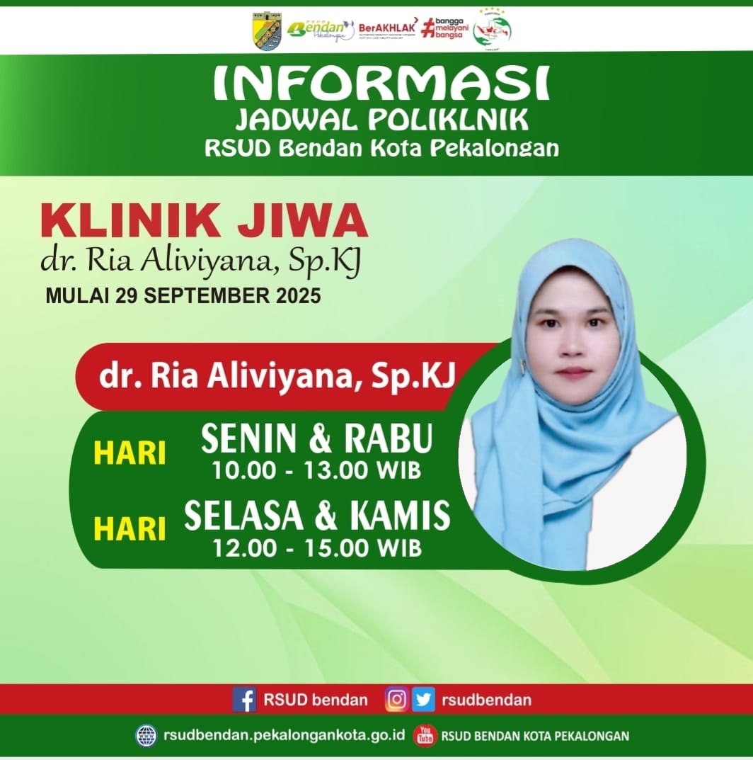 JADWAL KLINIK JIWA TERBARU MULAI 29 SEPTEMBER 2025