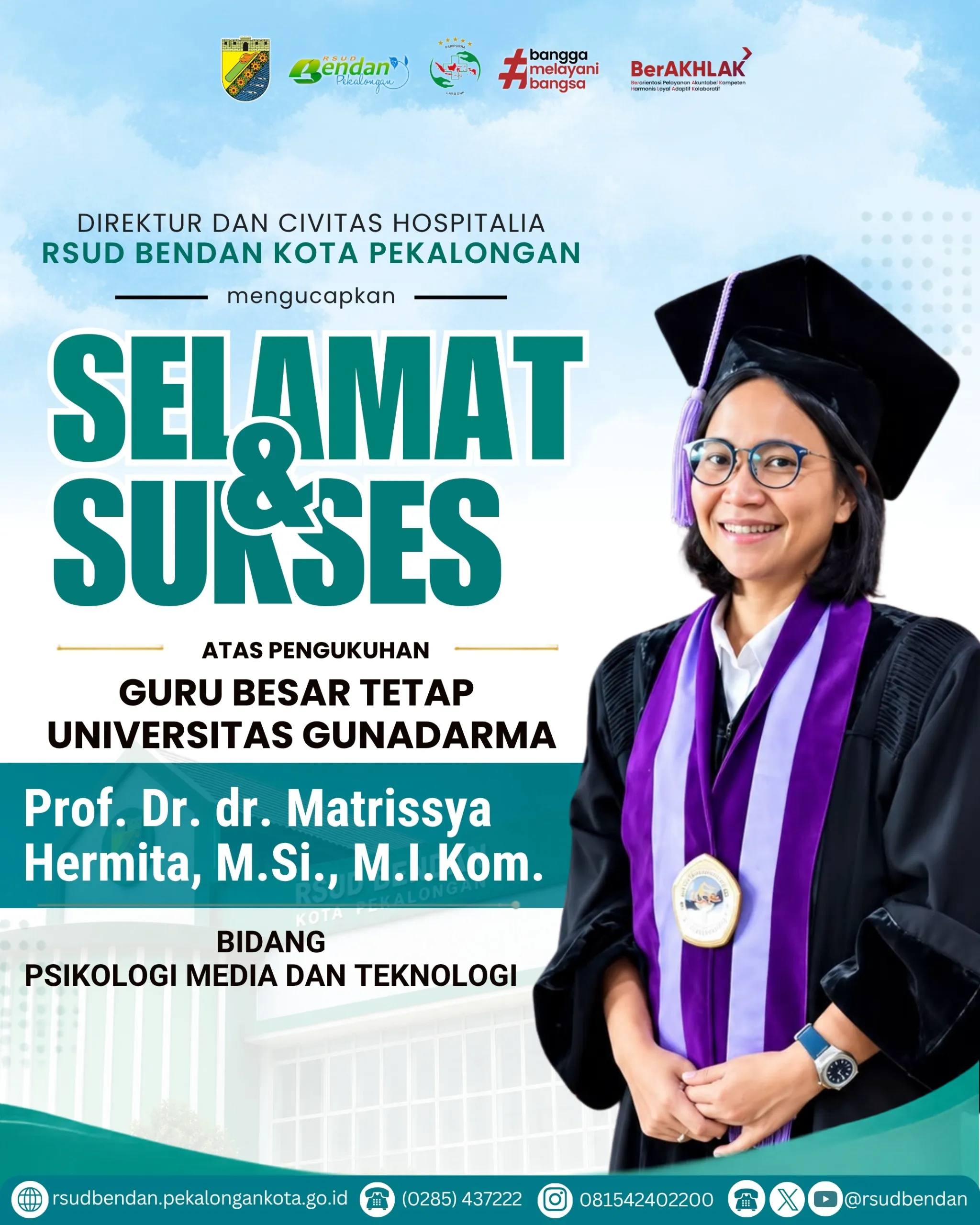 SELAMAT & SUKSES ATAS PENGUKUHAN GURU BESAR TETAP UNIVERSITAS GUNADARMA