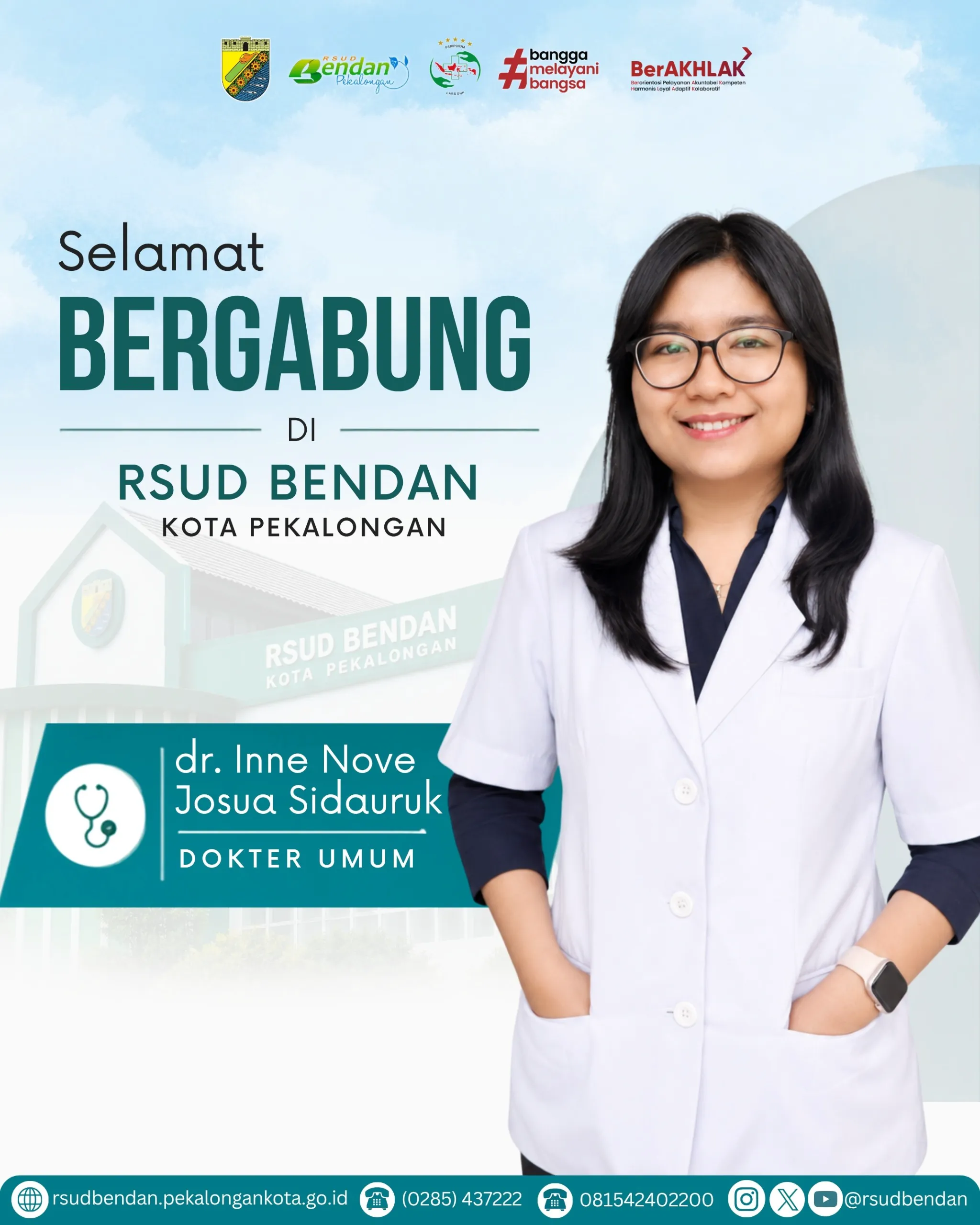 SELAMAT BERGABUNG DI RSUD BENDAN dr. INNE NOVE JOSUA SIDAURUK