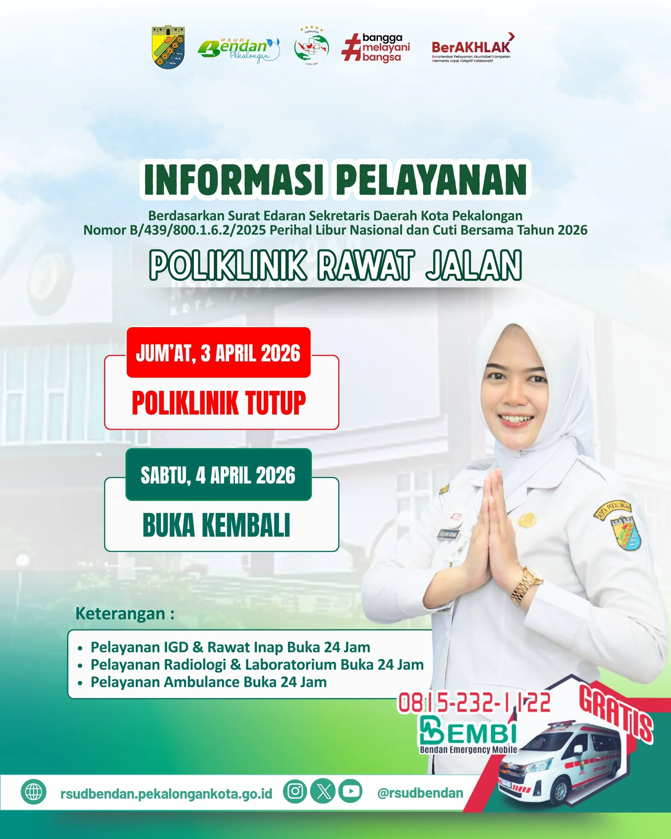 INFORMASI PELAYANAN RSUD BENDAN
