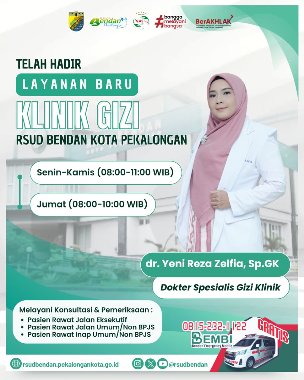 LAYANAN BARU RSUD BENDAN KLINIK GIZI