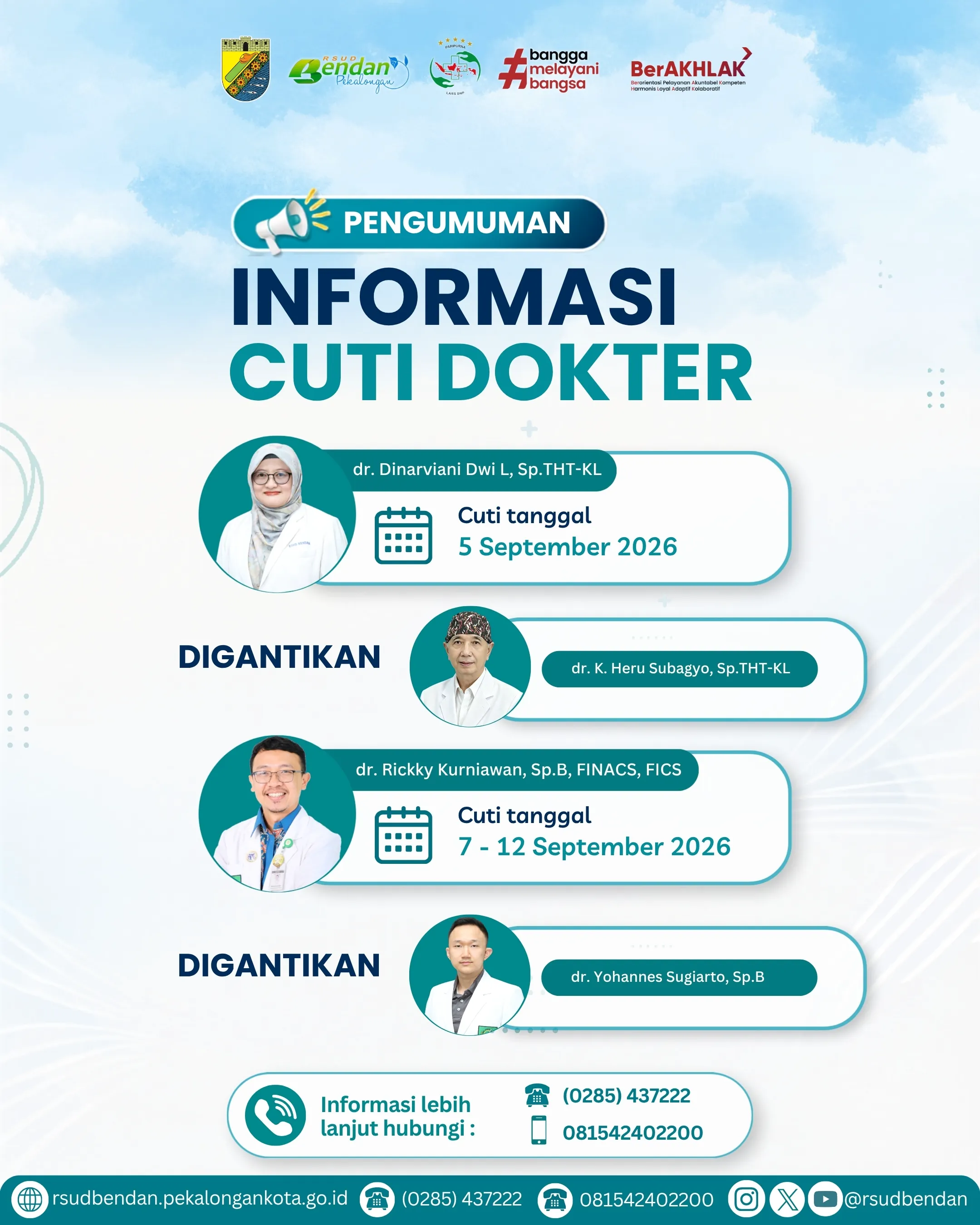  PENGUMUMAN INFORMASI CUTI DOKTER
